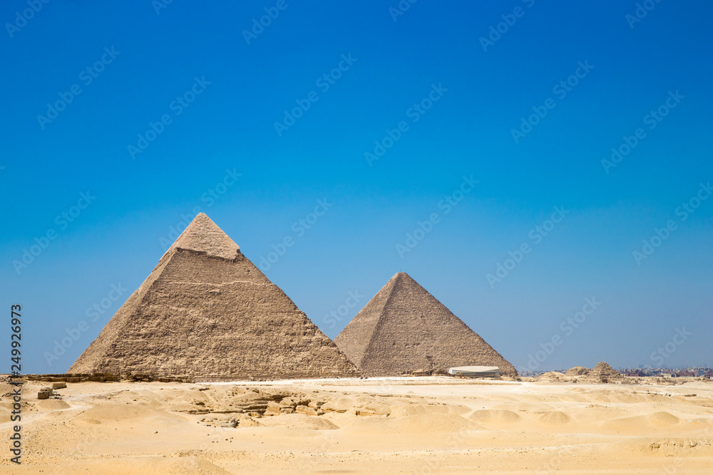pyramids with a beautiful sky of Giza in Cairo, Egypt. pyramids with a beautiful sky of Giza in Cairo, Egypt.