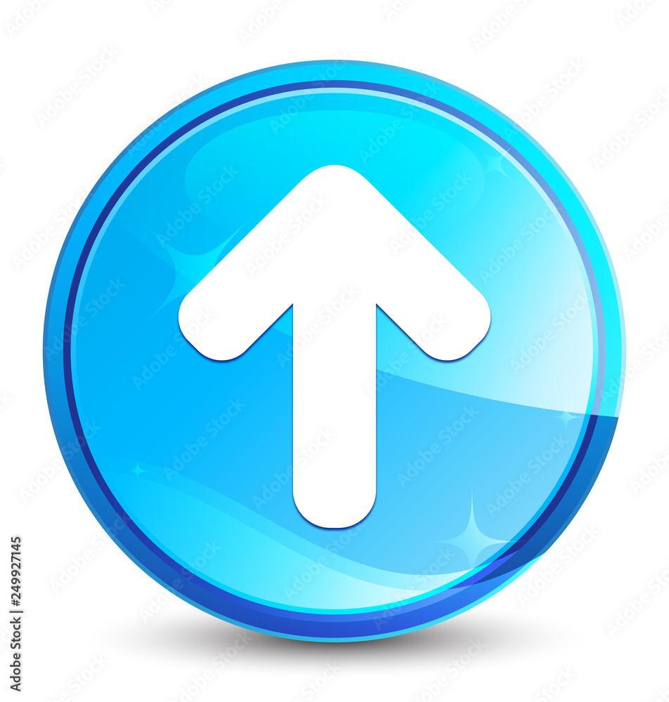 Upload arrow icon splash natural blue round button Upload arrow icon splash natural blue round button