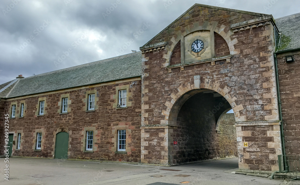 Entrance gate and walls of Fort George near Inverness, Highlands of Scotland