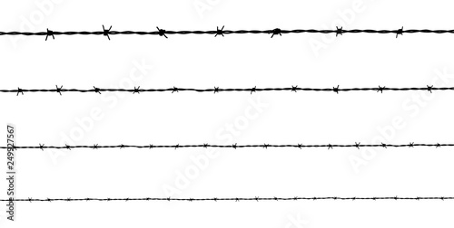 Barbed wire silhouette. Vector