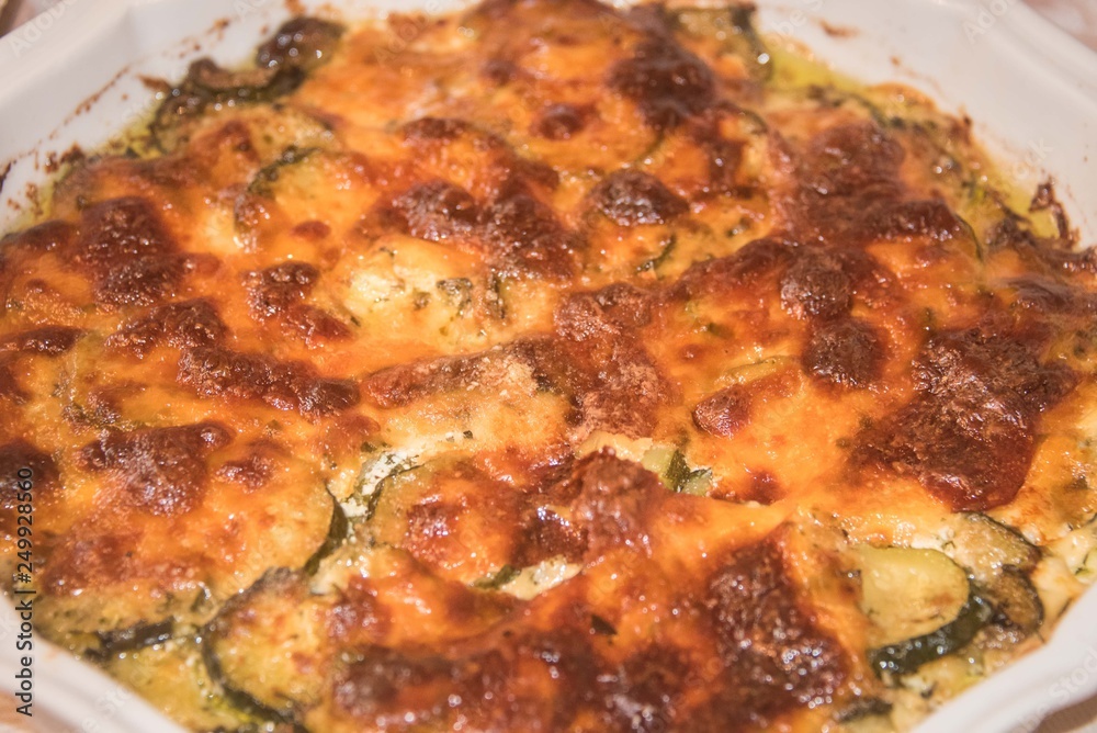 Traditional Italian cuisine - baked zucchini. Traditional Italian cuisine - baked zucchini.