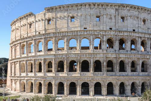 The Colosseum is a symbol of the strength, power and age-old history of Rome. It is considered the most beautiful and largest stadium of the ancient world. Ancient amphitheater.