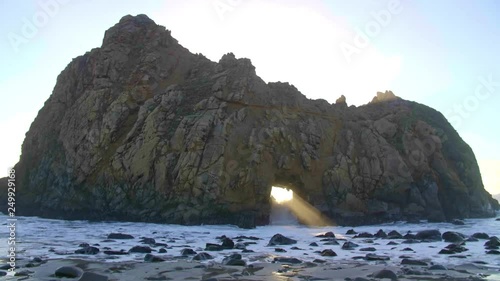 Keyhole Rock Big Sur Sunset
