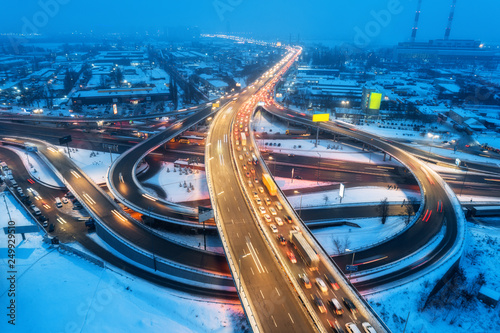 Aerial view of the road in ...