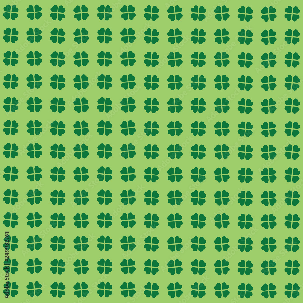 Green seamless pattern with clovers, shamrock leaves for St. Patrick's Day. Holiday symbol Green seamless pattern with clovers, shamrock leaves for St. Patrick's Day. Holiday symbol