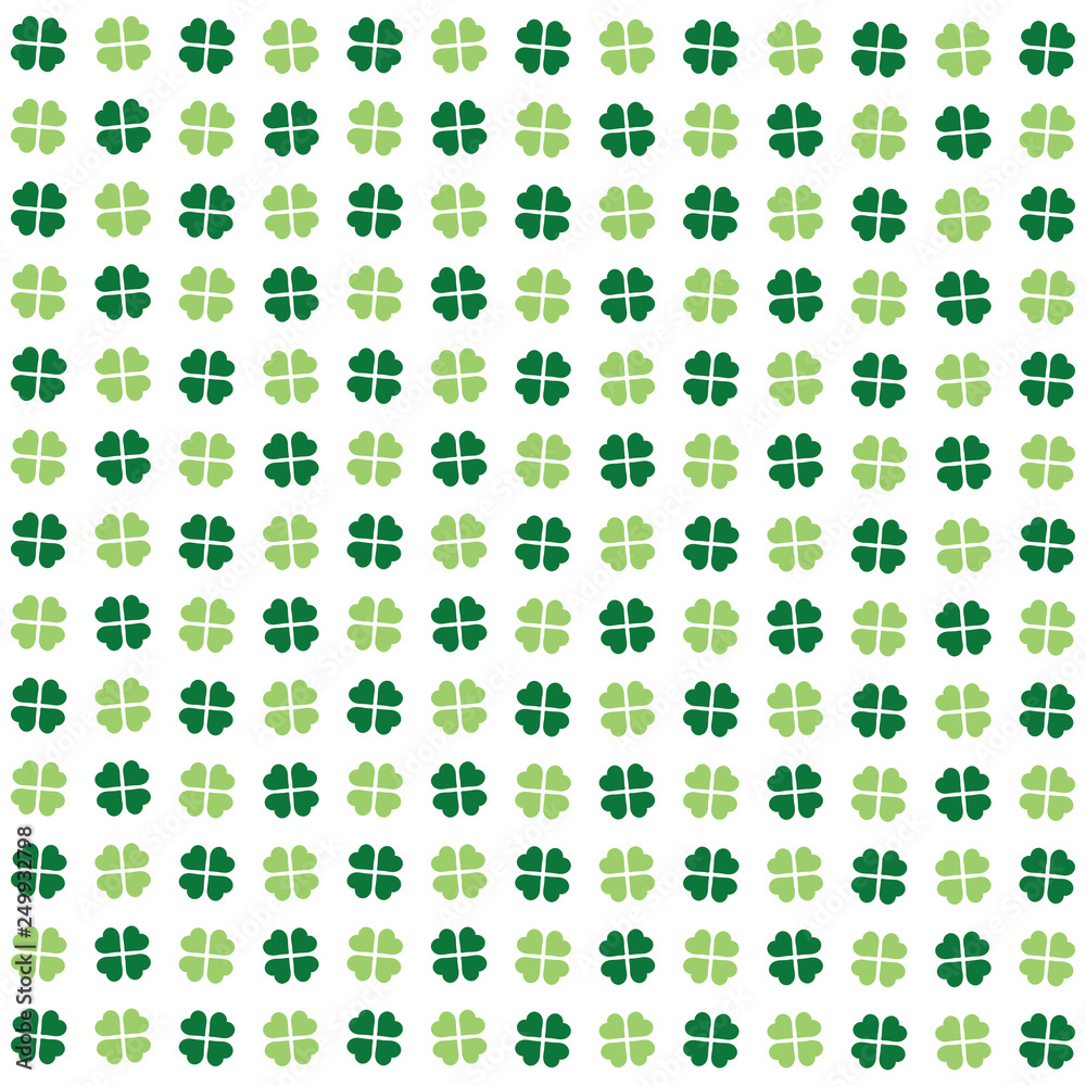Green seamless pattern with clovers, shamrock leaves for St. Patrick's Day. Holiday symbol Green seamless pattern with clovers, shamrock leaves for St. Patrick's Day. Holiday symbol