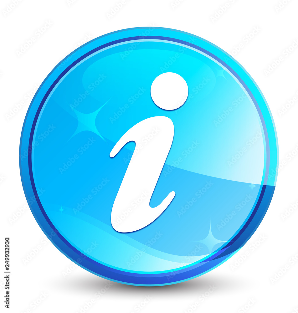 Info icon splash natural blue round button Info icon splash natural blue round button