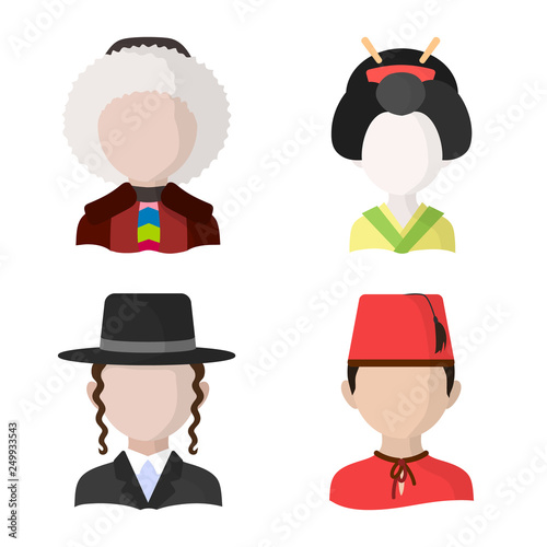 Vector design of nation and race  icon. Collection of nation and user stock vector illustration.