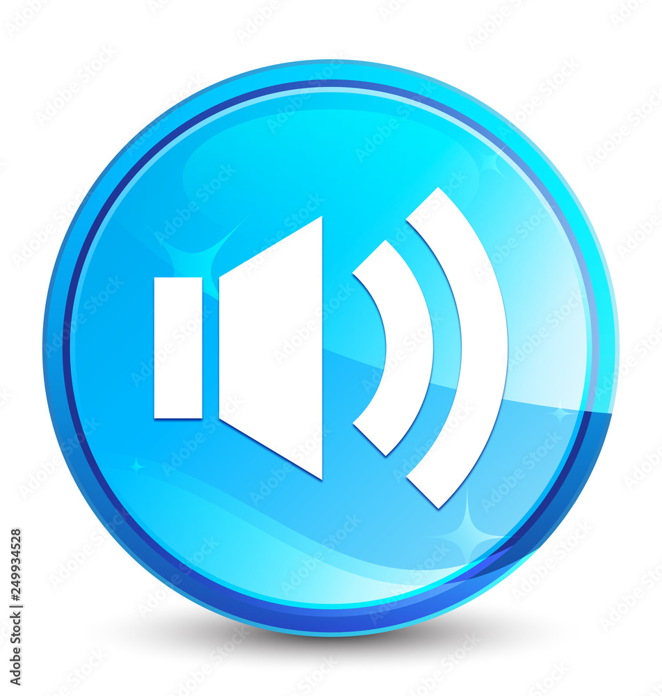 Volume icon splash natural blue round button Volume icon splash natural blue round button