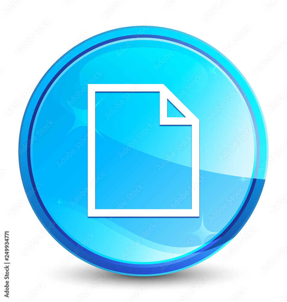 Blank page icon splash natural blue round button Blank page icon splash natural blue round button