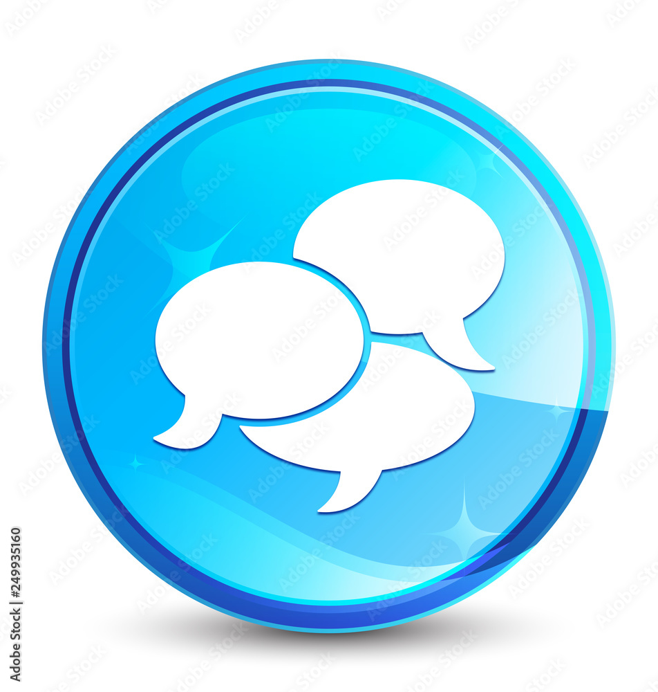 Comments icon splash natural blue round button Comments icon splash natural blue round button