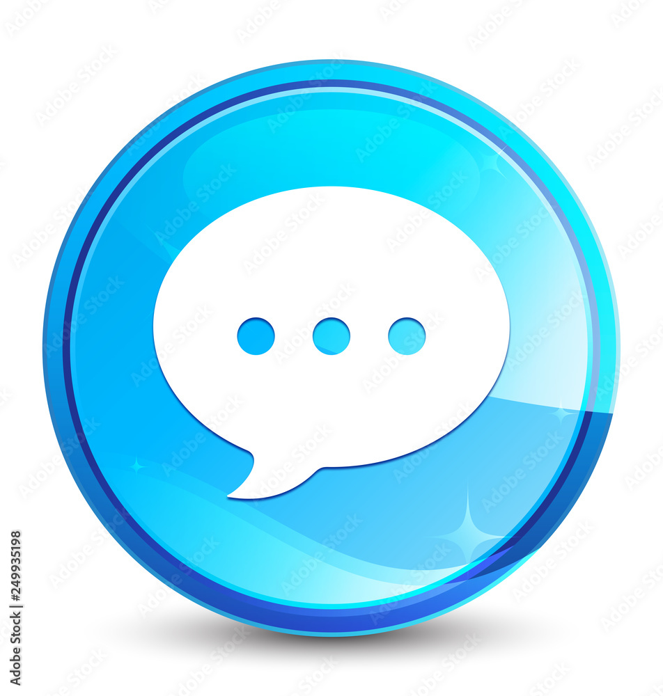 Conversation icon splash natural blue round button Conversation icon splash natural blue round button