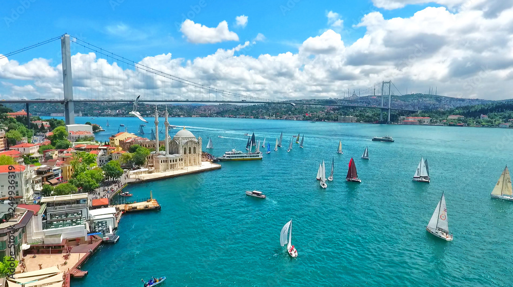 Istanbul Bosphorus Bridge, Turkey - obrazy, fototapety, plakaty 