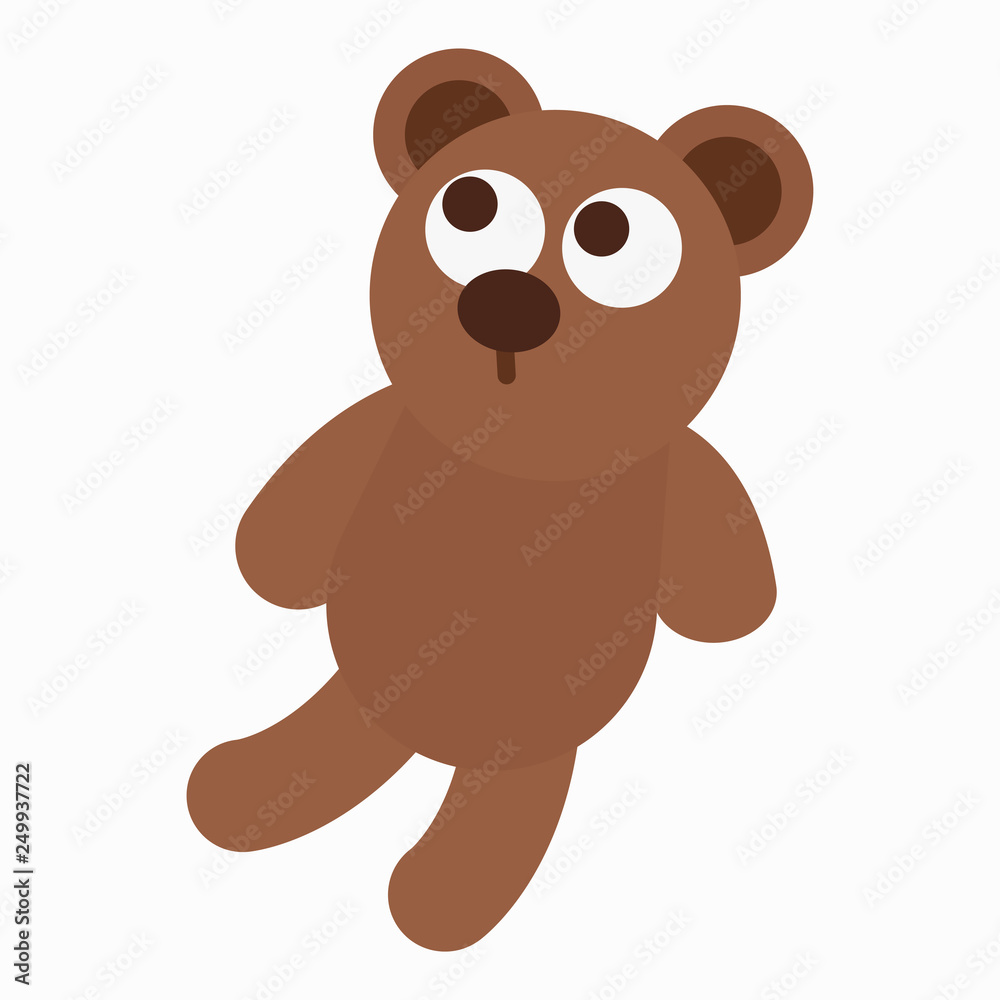 Naklejka premium Teddy bear. Logo of the bear. Toy teddy bear. Vector illustration. EPS 10.
