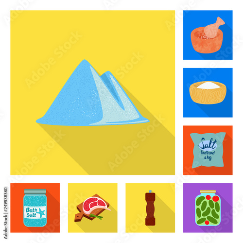 Vector design of raw  and kitchen  logo. Collection of raw  and sea stock vector illustration.