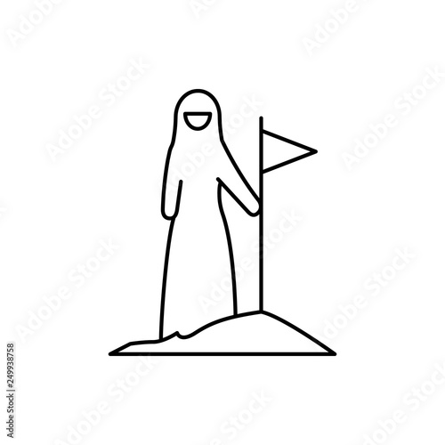 target, Muslim businesswoman icon. Element of businesswoman in muslim world for mobile concept and web apps icon. Thin line icon for website design and development