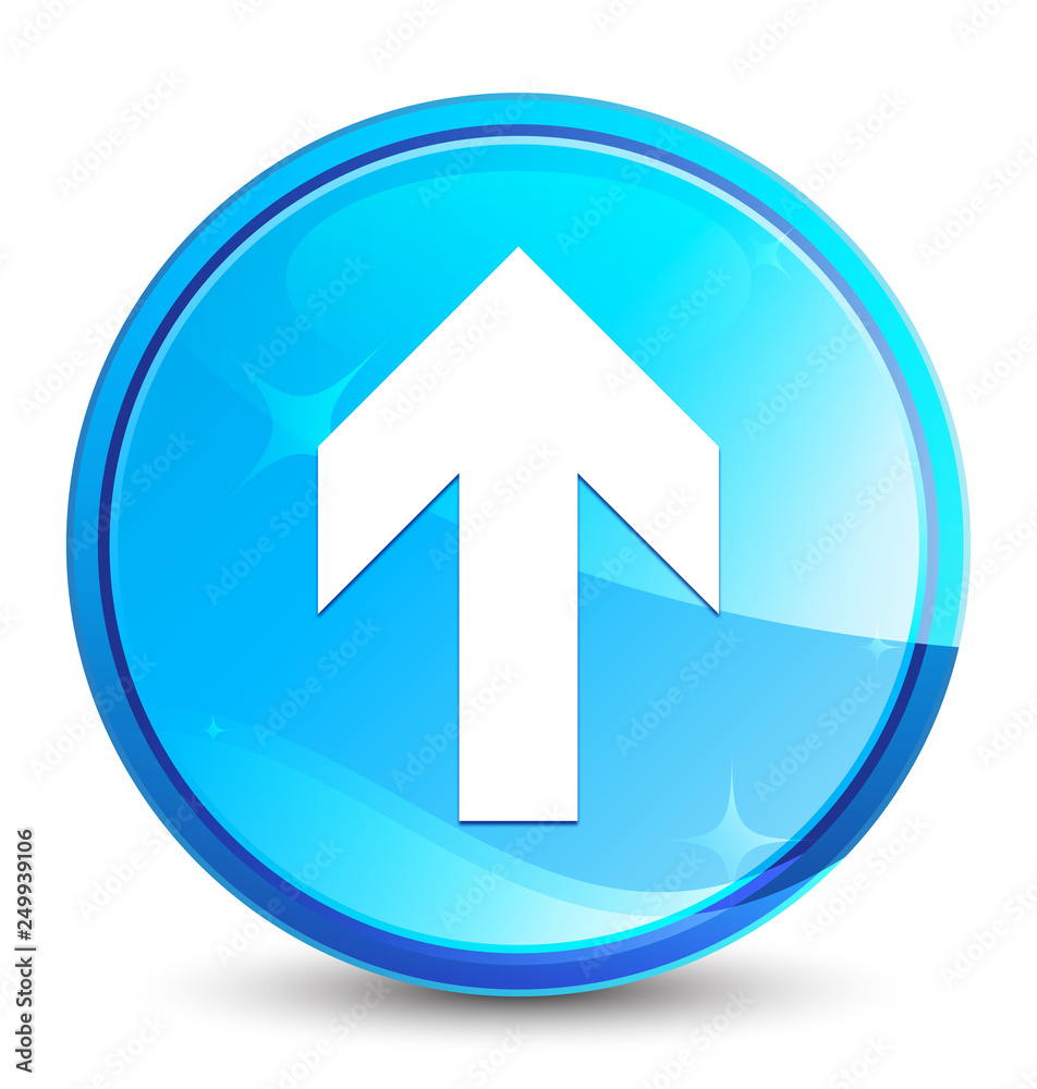 Upload arrow icon splash natural blue round button Upload arrow icon splash natural blue round button