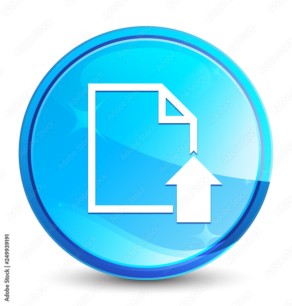 Upload document icon splash natural blue round button Upload document icon splash natural blue round button