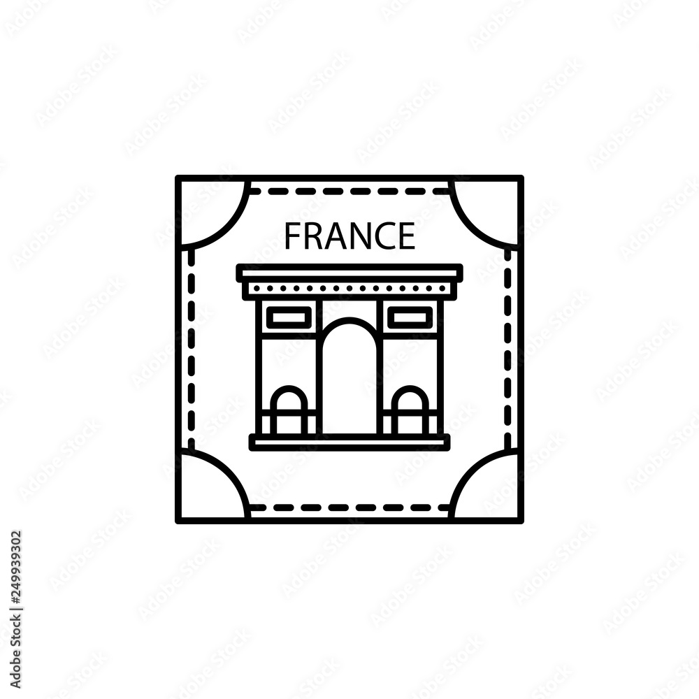 Passport stamp, visa, France icon. Element of passport stamp for mobile concept and web apps icon. Thin line icon for website design and development