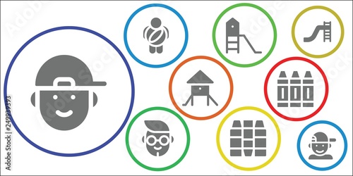 kindergarten icon set