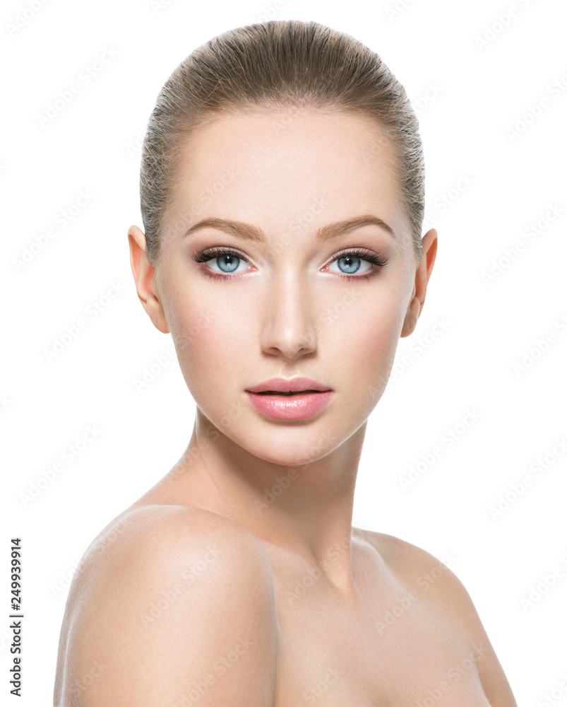 Beautiful face of young woman with perfect health fresh skin Beautiful face of young woman with perfect health fresh skin