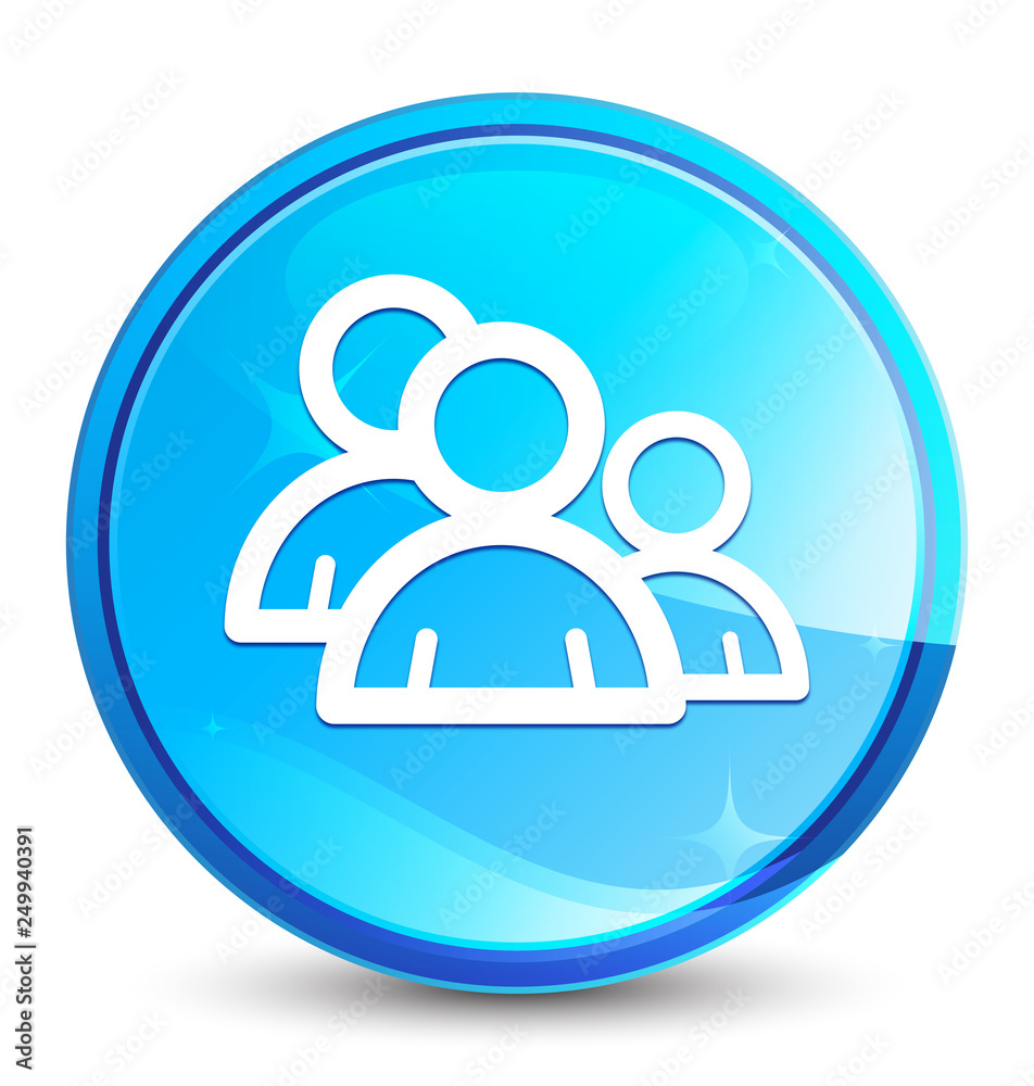 Group icon splash natural blue round button Group icon splash natural blue round button