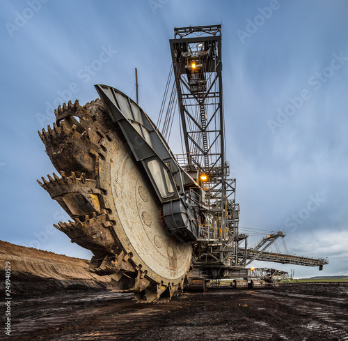 Enormous bucket wheel excavator at an open cut coal mine in Victoria, Australia