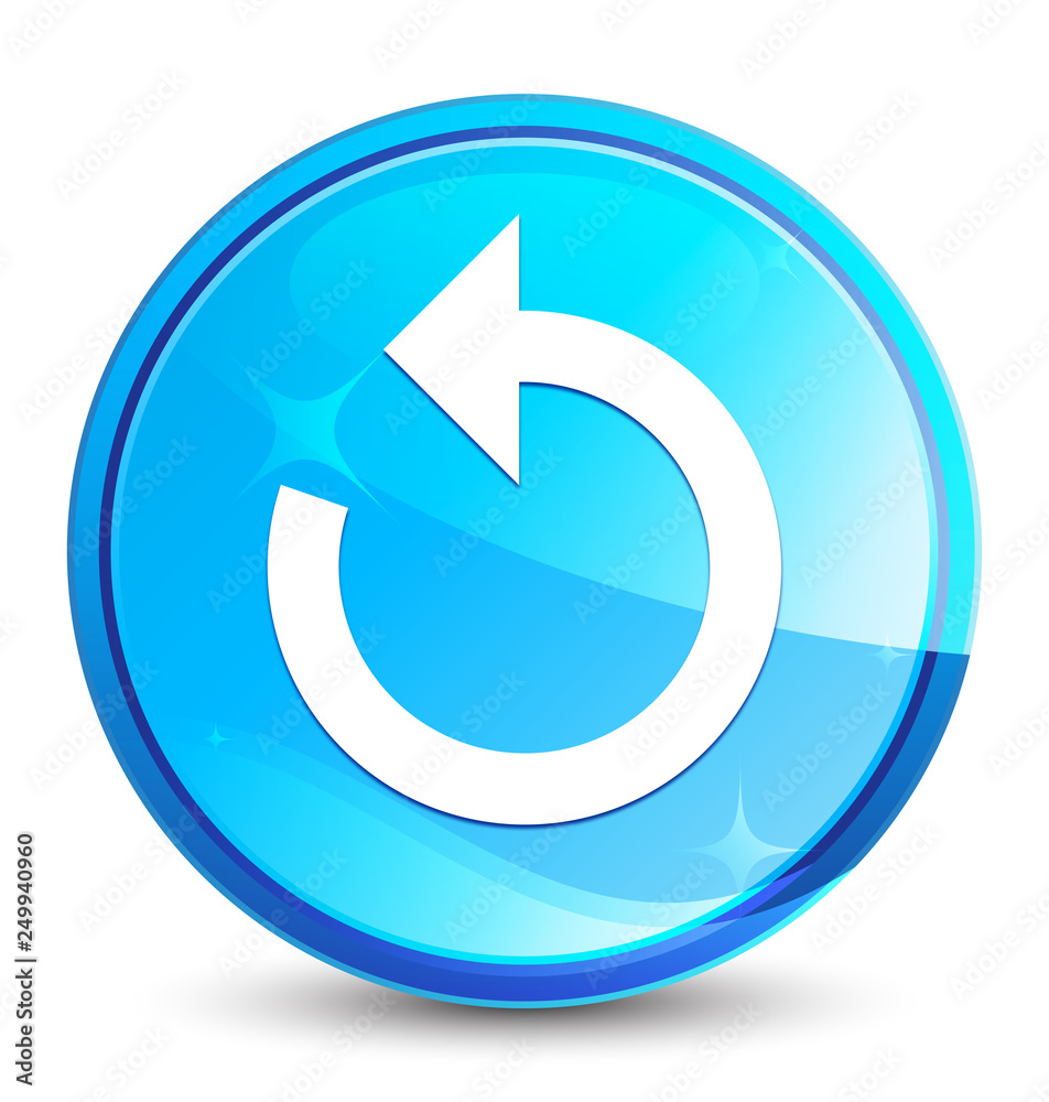 Refresh arrow icon splash natural blue round button Refresh arrow icon splash natural blue round button