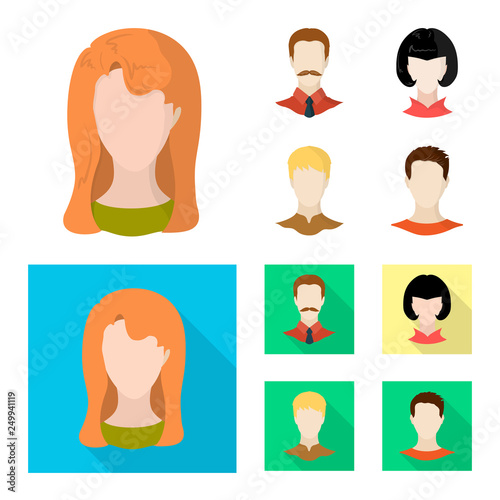Vector design of professional and photo icon. Set of professional and profile stock vector illustration.