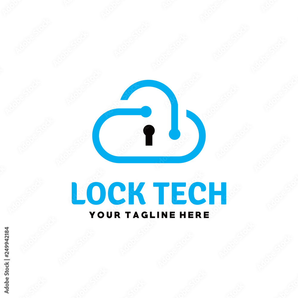 Cloud Data Security Key Technology Logo Vector Graphic Design