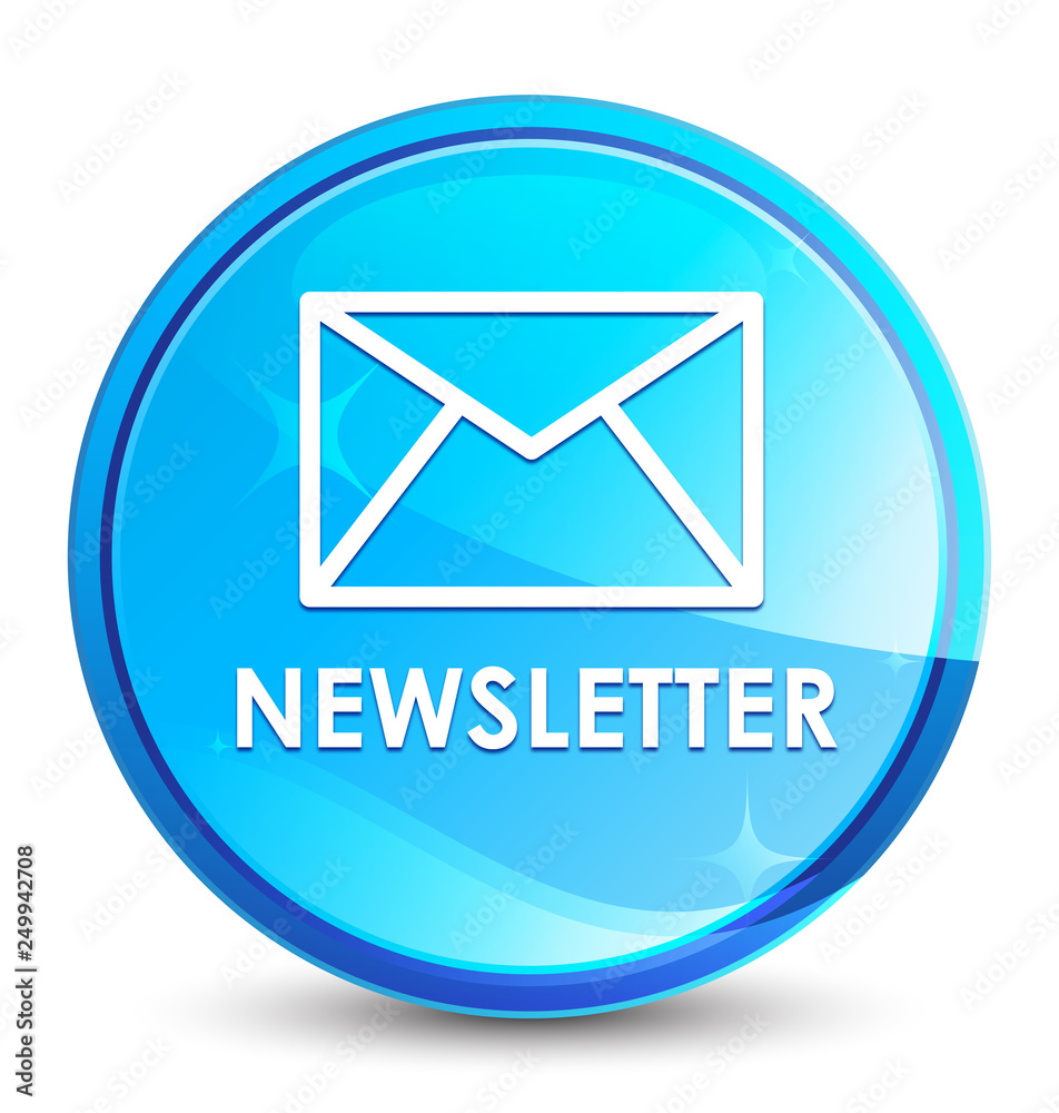 Newsletter splash natural blue round button Newsletter splash natural blue round button