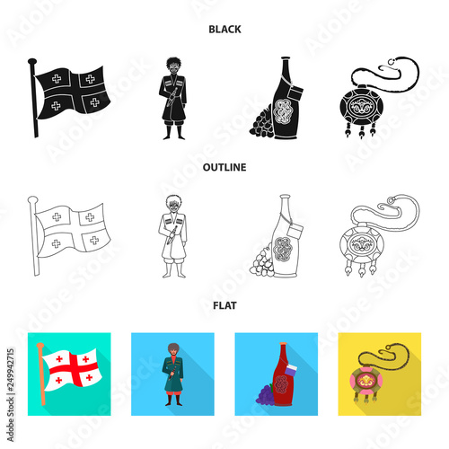 Isolated object of culture and sightseeing logo. Collection of culture and originality stock vector illustration.