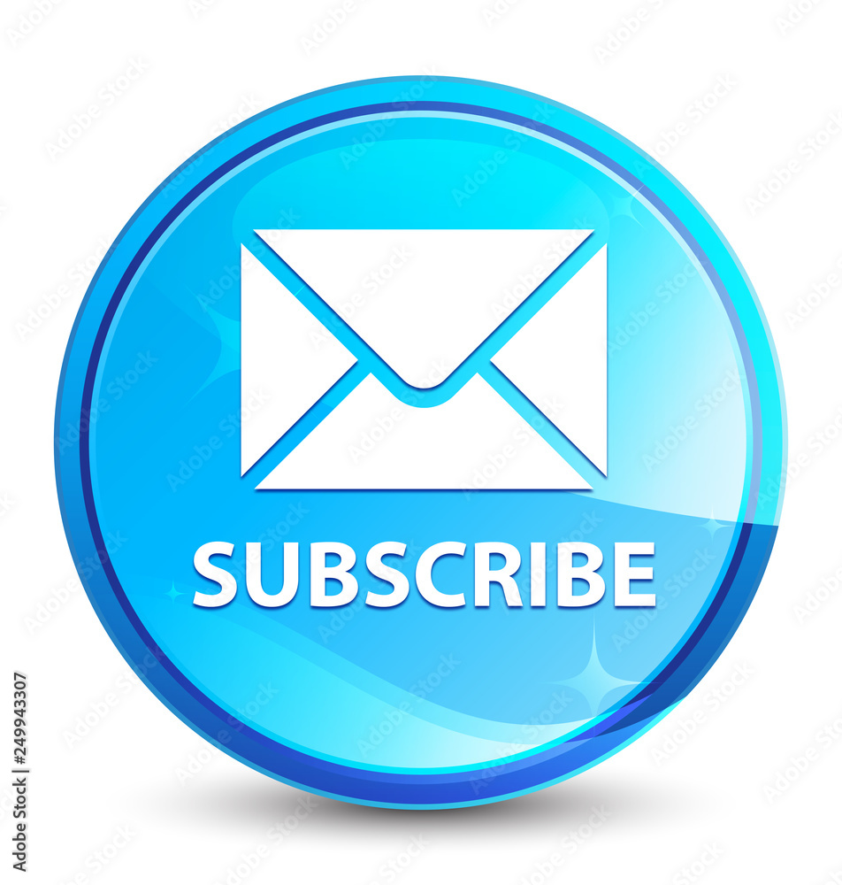 Subscribe (email icon) splash natural blue round button Subscribe (email icon) splash natural blue round button