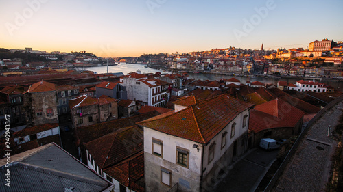 View of Douro river from Vila Nova de Gaia - Porto, Portugal..