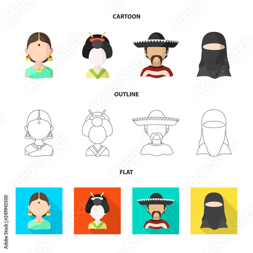 Isolated object of imitator and resident symbol. Set of imitator and culture stock symbol for web.
