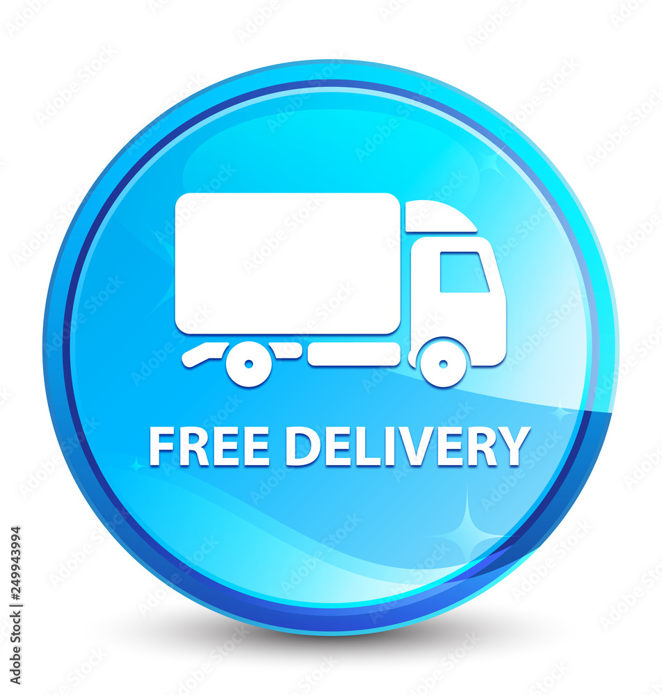 Free delivery splash natural blue round button Free delivery splash natural blue round button