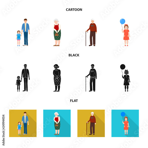 Vector design of character and avatar  symbol. Collection of character and portrait stock symbol for web.