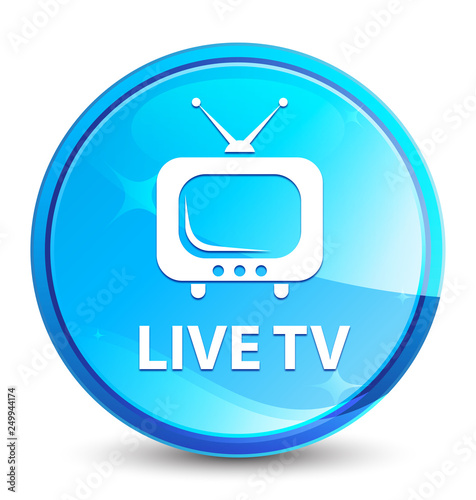 Live tv splash natural blue round button