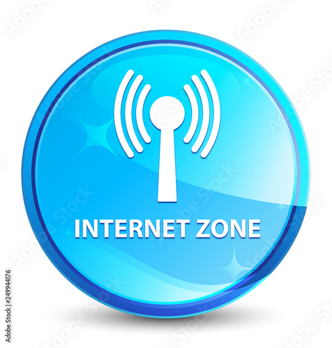 Internet zone (wlan network) splash natural blue round button