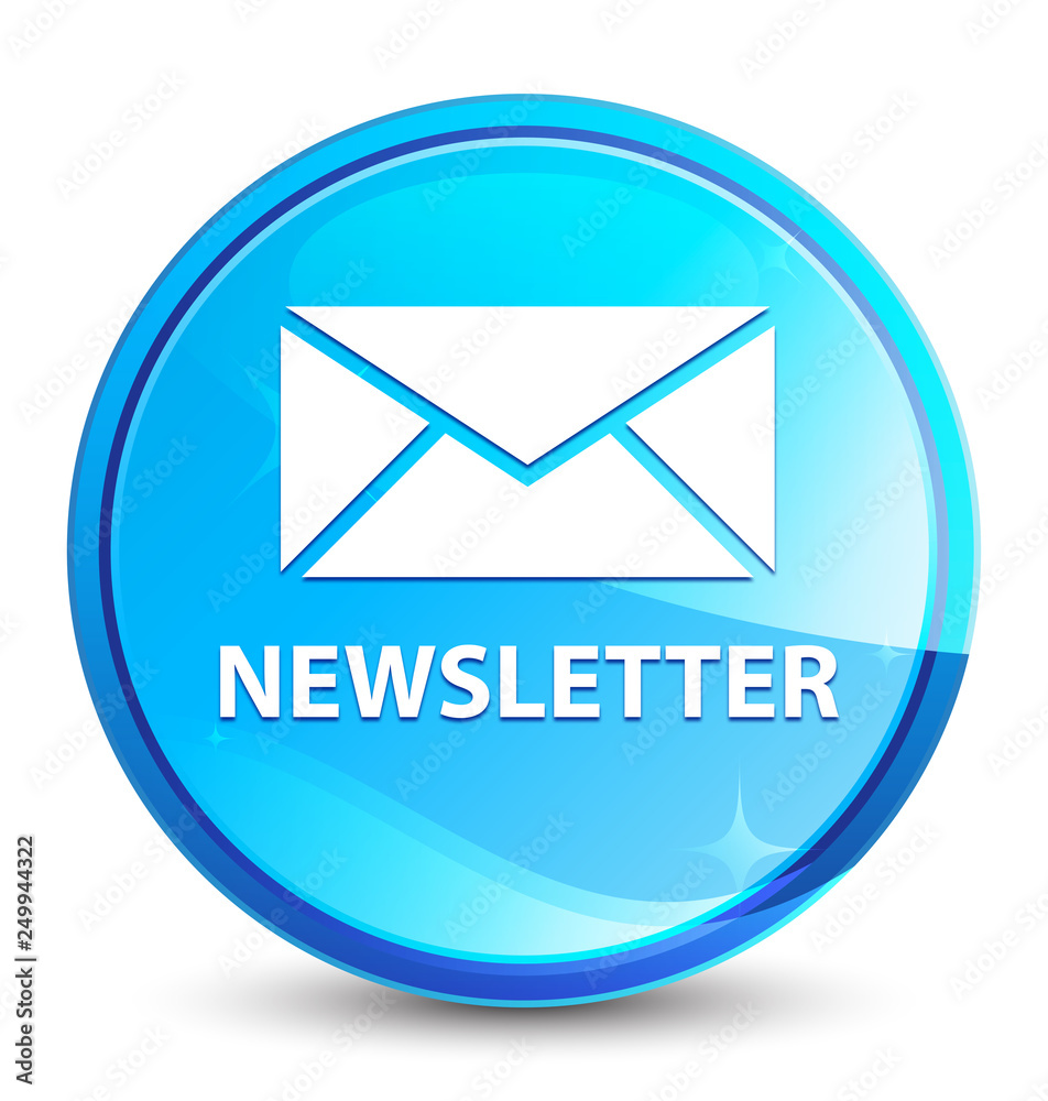Newsletter splash natural blue round button Newsletter splash natural blue round button
