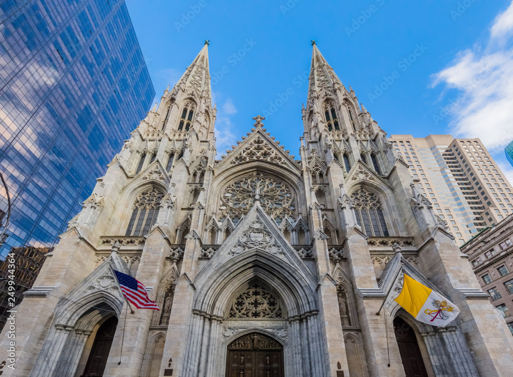 St. Patrick's Cathedral one of  main one of the main Manhattan Landmarks in New York City USA