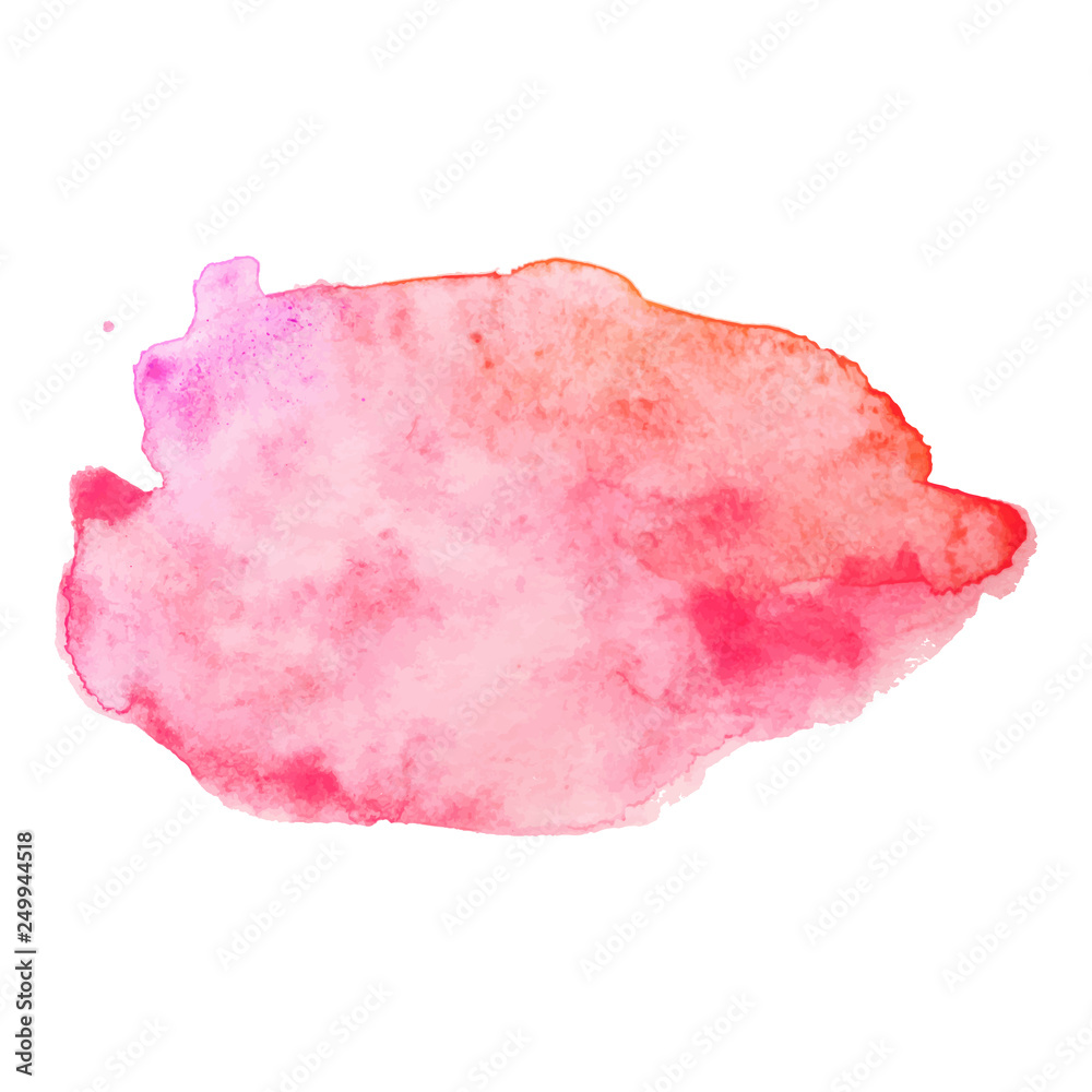 Abstract isolated pink vector watercolor banner.