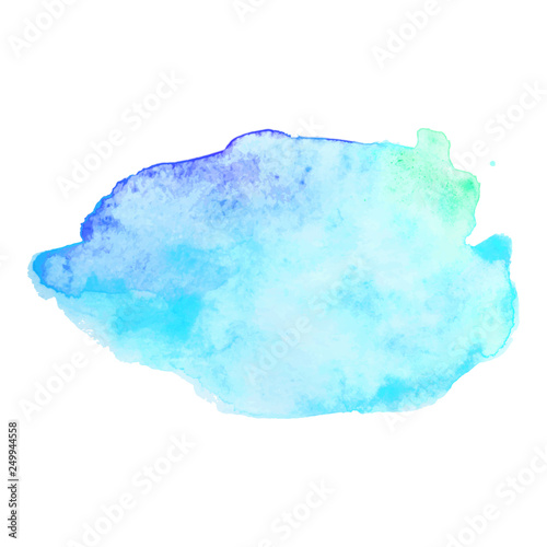 Abstract isolated blue vector watercolor banner.