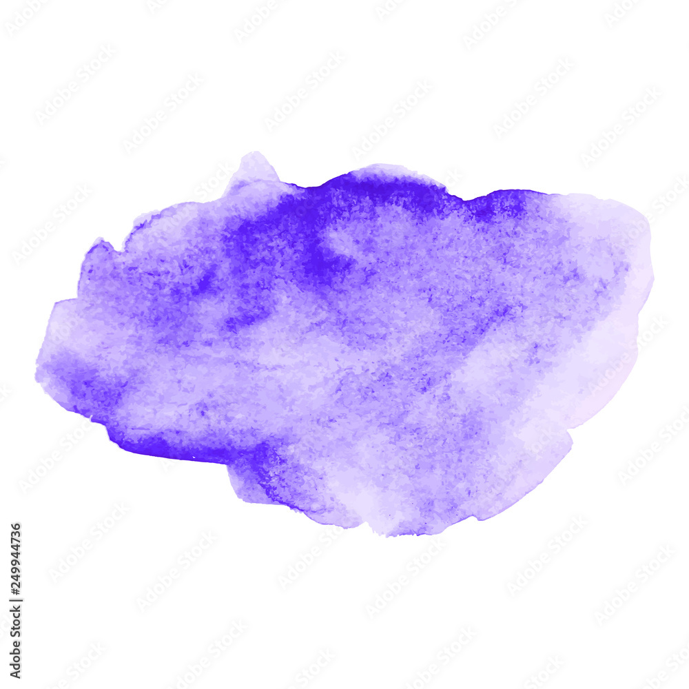 Abstract isolated violet vector watercolor banner.