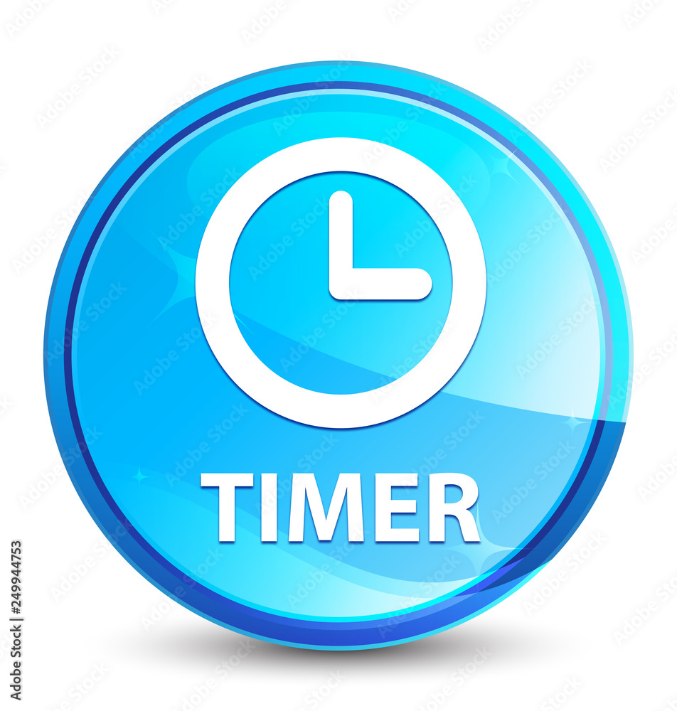 Timer splash natural blue round button Timer splash natural blue round button