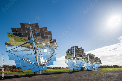 Quadro su tela Solar panel displays at a solar energy farm facility in Victoria, Australia