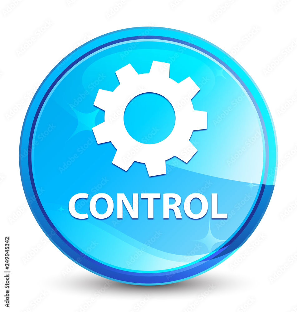 Control (settings icon) splash natural blue round button Control (settings icon) splash natural blue round button