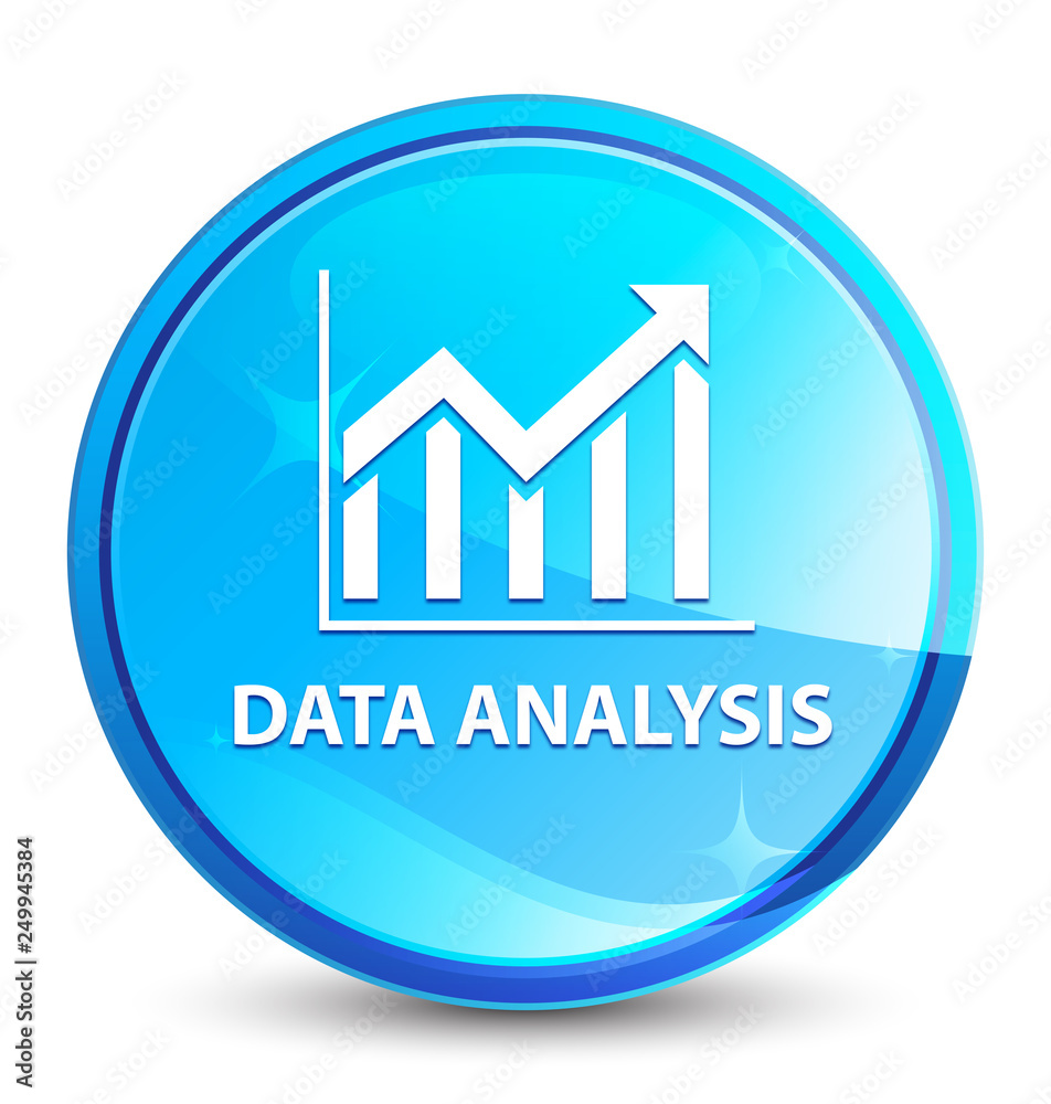 Data analysis (statistics icon) splash natural blue round button Data analysis (statistics icon) splash natural blue round button