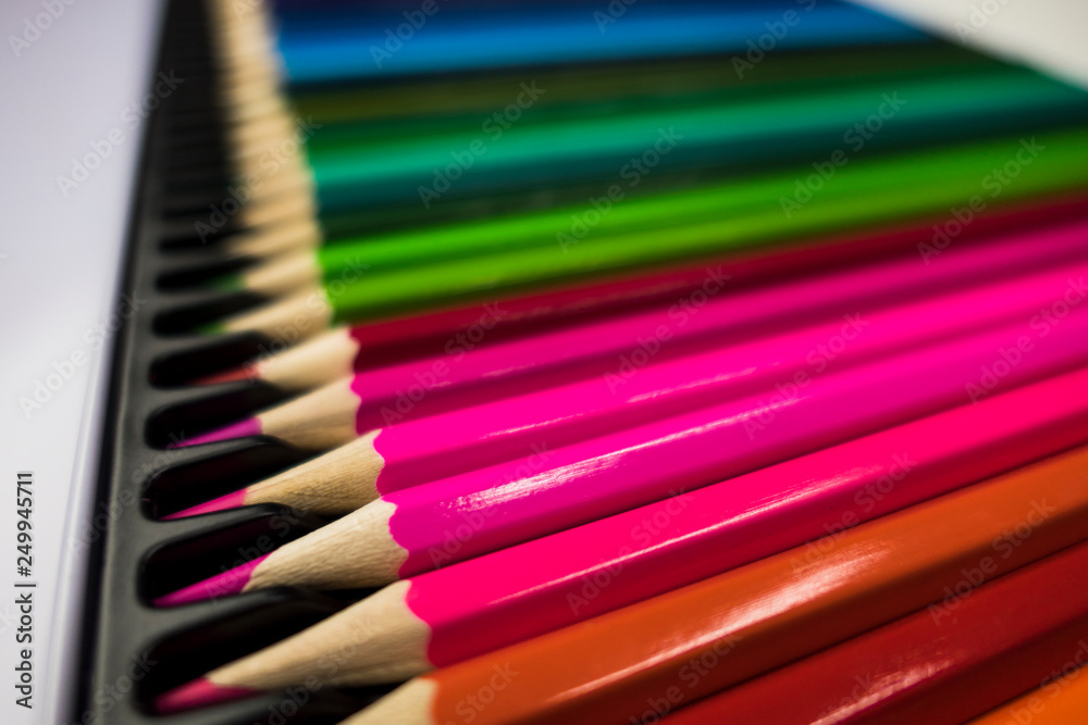 color pencils on white background color pencils on white background