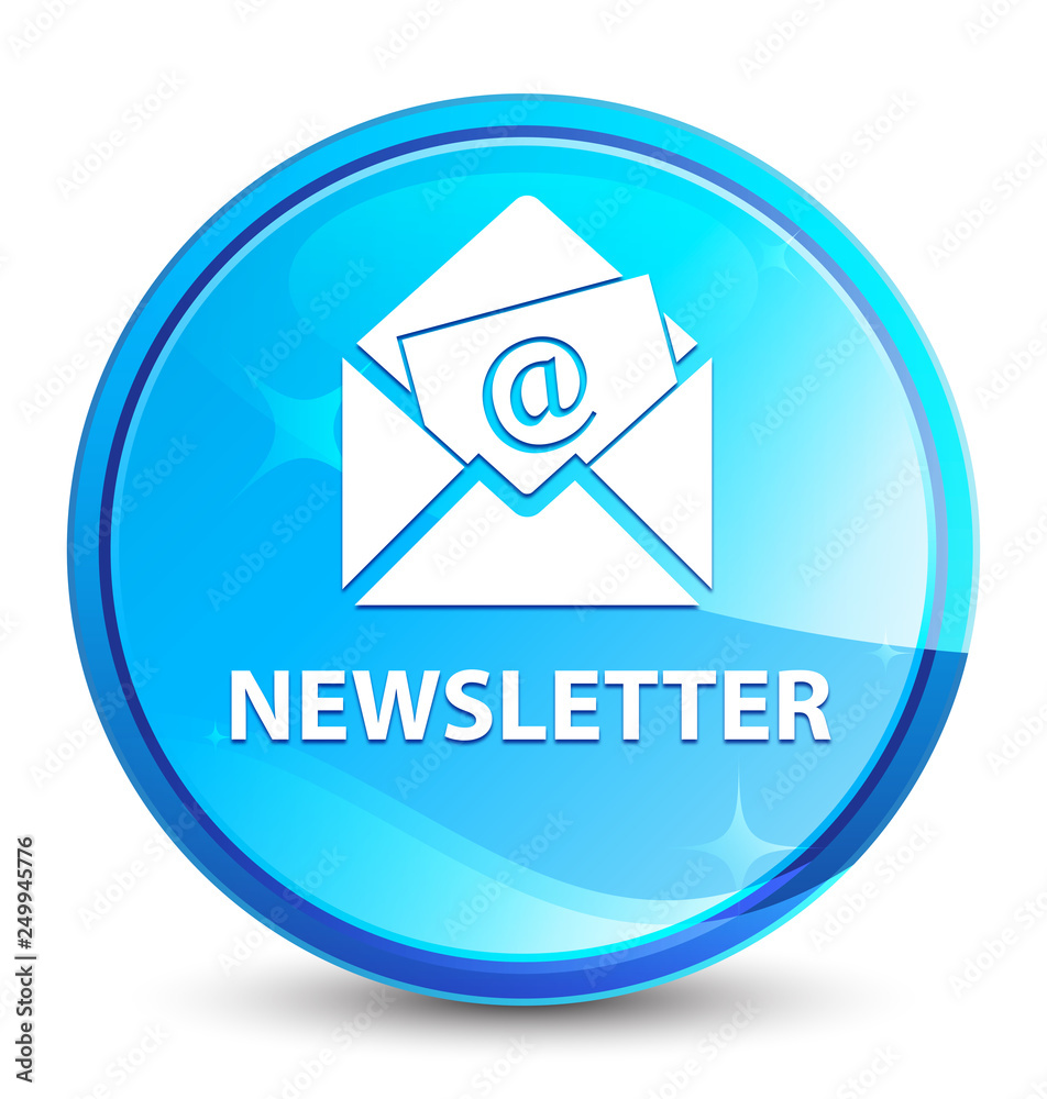 Newsletter splash natural blue round button Newsletter splash natural blue round button
